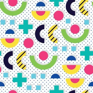 Seamless pattern in 90 80 style Stock Illustration