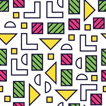 Seamless pattern in 90 80 style Stock Illustration
