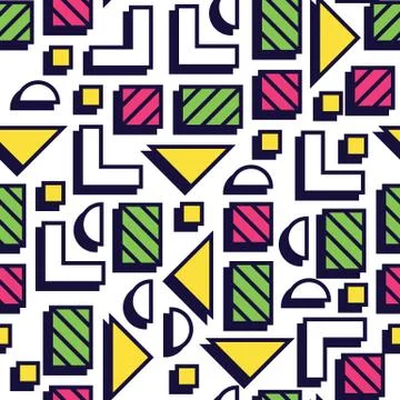 Seamless pattern in 90 80 style Stock Illustration