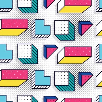 Seamless pattern in 90 80 style Stock Illustration