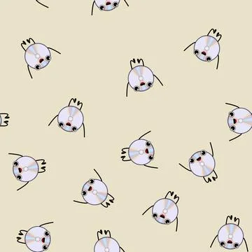Seamless pattern 90s retro music character cartoon vector Stock Illustration