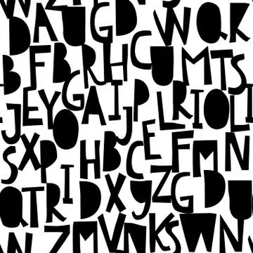 Seamless pattern with abc or alphabet. Stock Illustration