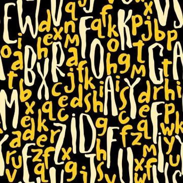 Seamless pattern with abc or alphabet. Stock Illustration
