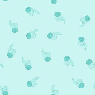 Seamless pattern absorbent gauze roll cartoon vector Stock Illustration
