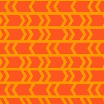 Seamless pattern, abstract arrows, geometric orange background Stock Illustration