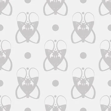 Seamless pattern with abstract Art Nouveau gray floral Stock Illustration