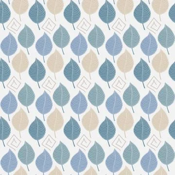 Seamless pattern with abstract autumn leaves in blue tones on a Seamless p... Stock Photos