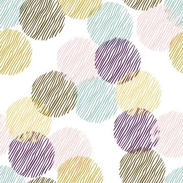 Seamless pattern abstract background with circles and stripes.Vector illust.. Stock Illustration