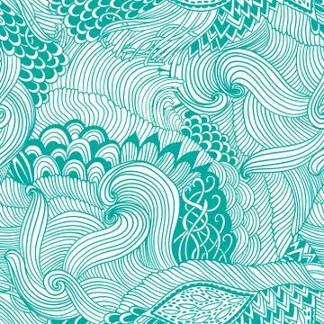 Seamless pattern abstract background with colorful ornament. Hand draw Illustrazione stock