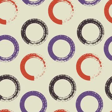 Seamless pattern, abstract background round shape, graffiti circle vector ill Stock Illustration