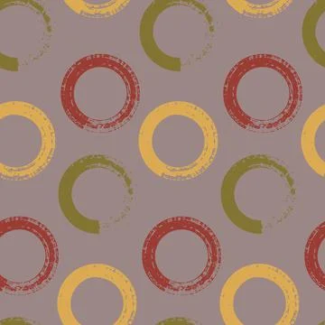 Seamless pattern, abstract background round shape, graffiti circle illustrati Stock Illustration