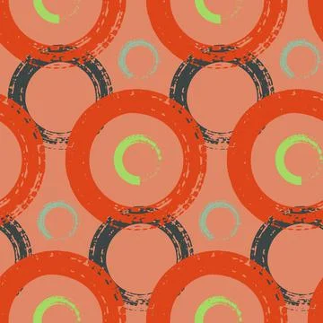 Seamless pattern, abstract background round shape, graffiti circle illustrati Stock Illustration