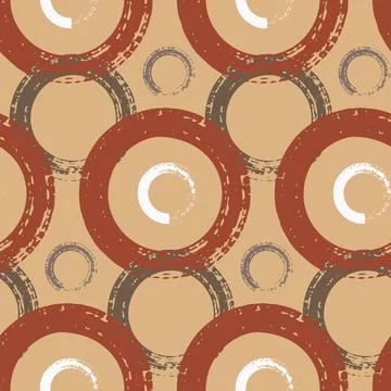 Seamless pattern, abstract background round shape, graffiti circle illustrati Stock Illustration