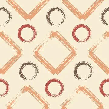 Seamless pattern, abstract background square rhombus circle geometric shape,  Stock Illustration