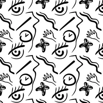 Seamless pattern Abstract background, surrealism art Stock Illustration
