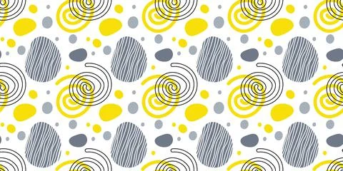 Seamless pattern with Abstract bionic shape. Hand drawn Seamless template with Illustrazione stock