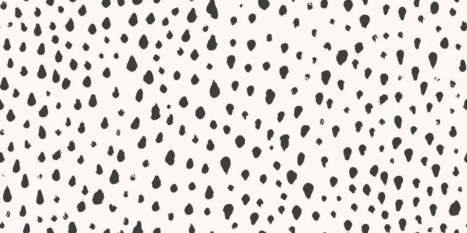 Seamless pattern with abstract black ink spots in brush stroke style, black.. 스톡 일러스트