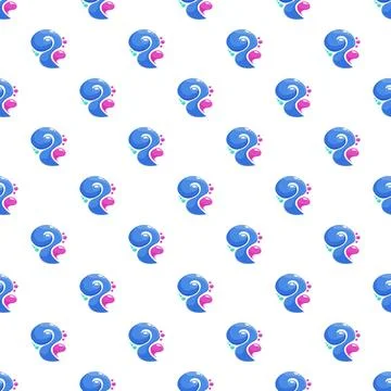 Seamless pattern with abstract blue and pink fluid shapes Illustrazione stock