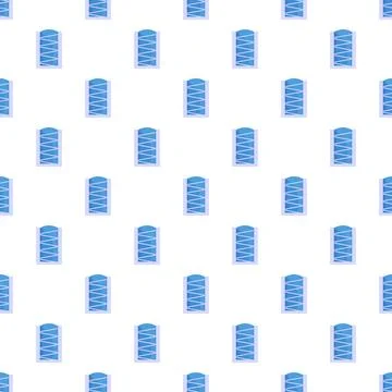Seamless pattern with abstract blue building elements Stock Illustration