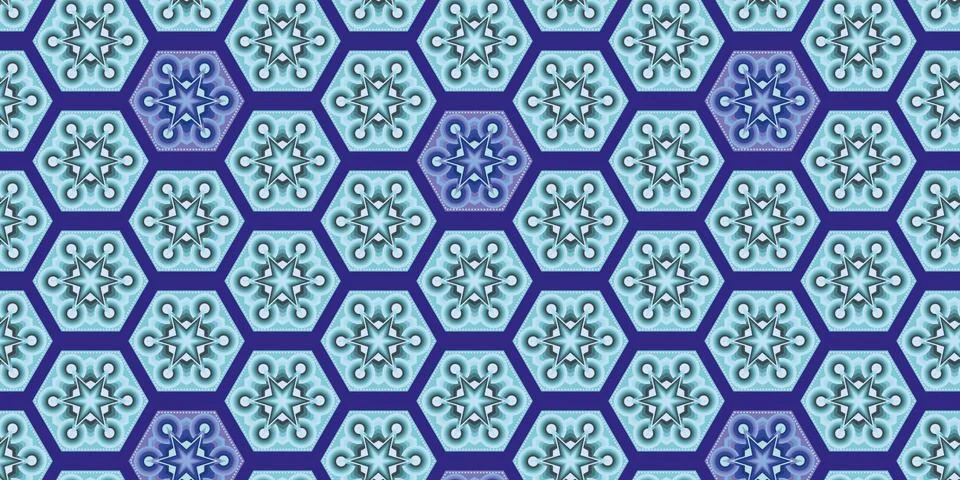 Seamless pattern with abstract blue diamonds Stock Illustration