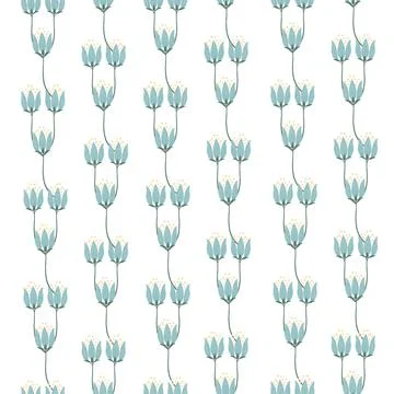 Seamless pattern abstract blue flowers vector illustration Stock Illustration