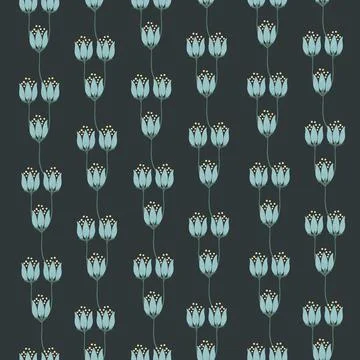 Seamless pattern abstract blue flowers vector illustration Stock Illustration