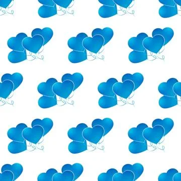 Seamless pattern with abstract blue hearts Vector illustration of seamless... Stock Photos