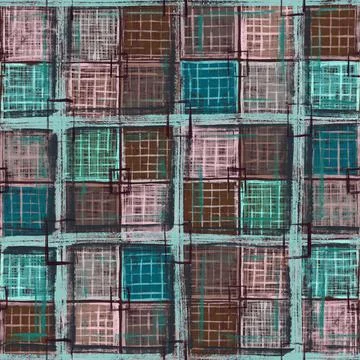 Seamless pattern. Abstract cage in the form of windows. Stock Illustration