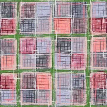 Seamless pattern. Abstract cage in the form of windows. Stock Illustration