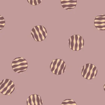 Seamless pattern abstract circle ornament with wavy stripe pattern Stock Illustration