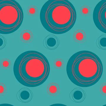 Seamless pattern, abstract circle red green blue, vector for textile and wall Stock Illustration