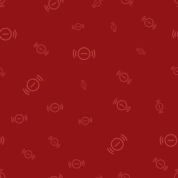 Seamless pattern, abstract circle signal on red background, vector illustrati Stock Illustration