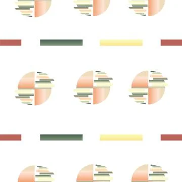 Seamless pattern with abstract circles and geometrical shapes Stock Illustration