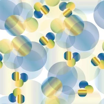 Seamless pattern with abstract circles in blue and yellow colors vector Stock Illustration