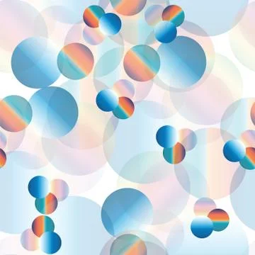 Seamless pattern with abstract circles in blue and orange colors vector Stock Illustration