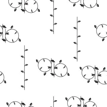 Seamless pattern with abstract circles with leaves vector Stock Illustration