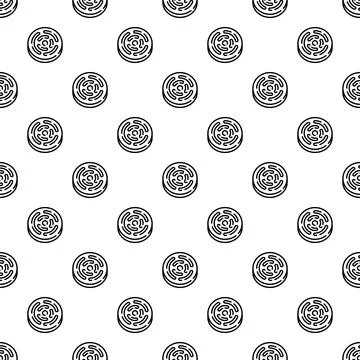 Seamless pattern with abstract circular lines background Illustrazione stock