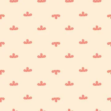 Seamless pattern abstract clouds on pastel pink background. Vector geometric  イラスト素材