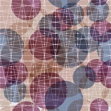 Seamless pattern of abstract colorful balloons under the grid Illustrazione stock