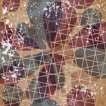 Seamless pattern of abstract colorful balloons in vintage style Stock Illustration