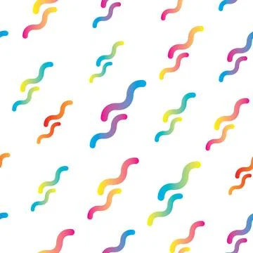 Seamless pattern abstract colorful squiggle shapes vector illustration Stock Illustration