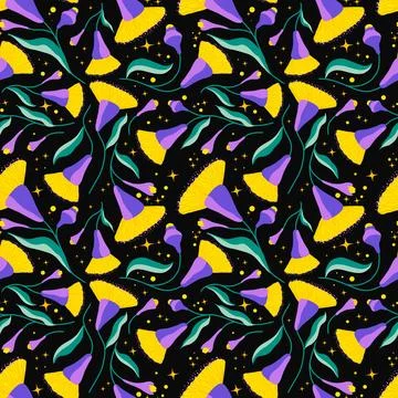 Seamless pattern with abstract colors on dark background Stock Illustration