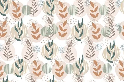 Seamless pattern of abstract creative plants and elements vector イラスト素材