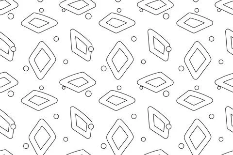 Seamless pattern with abstract diamonds and dots for coloring Stock Illustration