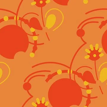 Seamless pattern with abstract doodle elements. Vector background for surface Illustrazione stock