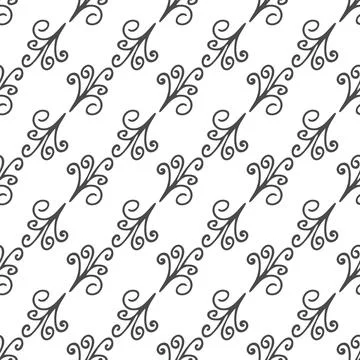 Seamless pattern with abstract doodle ornament on white background. Vector re Stock Illustration