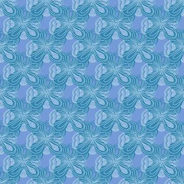 Seamless pattern with abstract doodle ornaments. Vector texture. Stock Illustration