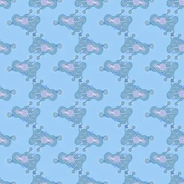 Seamless pattern with abstract doodle ornaments. Vector texture. 스톡 일러스트