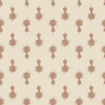 Seamless pattern with abstract doodle ornaments. Vector texture. Stock Illustration