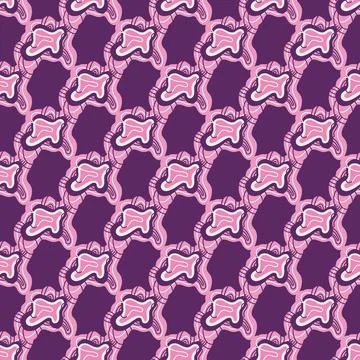 Seamless pattern with abstract doodle ornaments. Vector texture. Stock Illustration